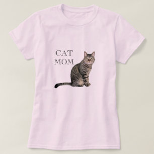 Camiseta Rosa Mãe de Gato Tabby Cinza