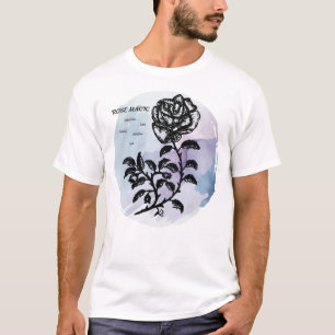 Camiseta Rosa mágica de algodão em azul