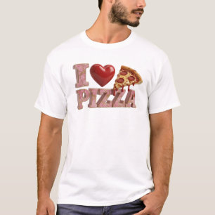 Camiseta Rosa Marcante EU AMO PIZZA Arte Vestível
