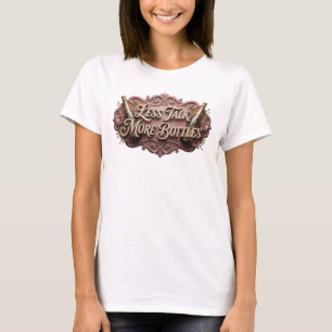 Camiseta Rosa Marcante MENOS FALA MAIS GARRAFAS Design de T