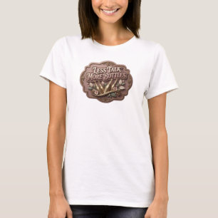 Camiseta Rosa Moderno MENOS FALA MAIS GARRAFAS Arte Vestíve