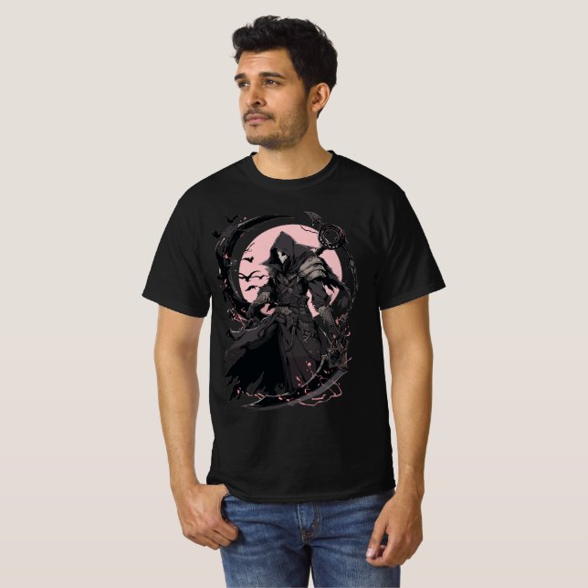 Camiseta Rosa Moon Grim Reaper, Própria Morte (Frente Completa)