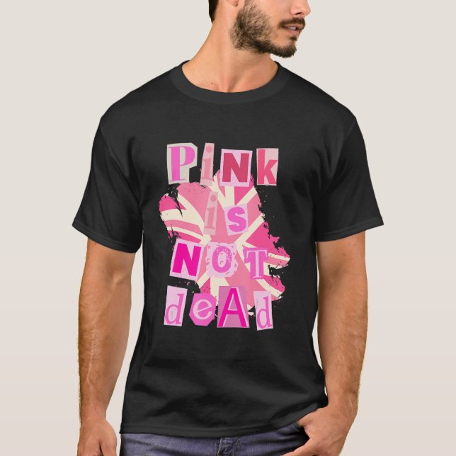 Camiseta Rosa não é morto com bandeira rosa do Reino Unido (Frente)