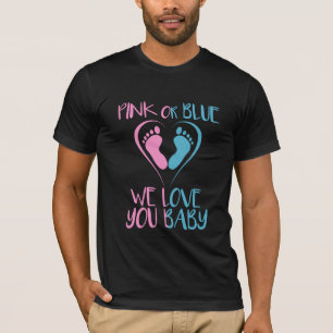 Camiseta Rosa Ou Azul Adoramos Seu Sexo De Bebê Presente