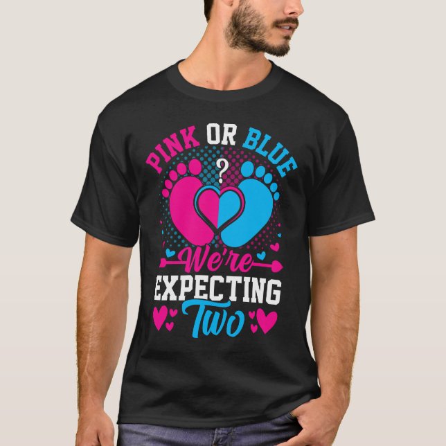 Camiseta Rosa ou Azul Esperamos Dois (Frente)