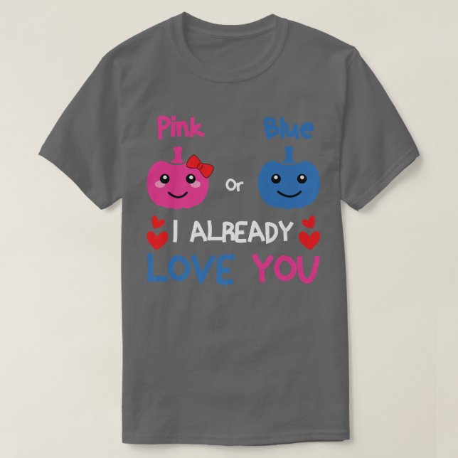 Camiseta Rosa ou Azul Eu Já Te Amo No Salão De Revelação Do (Frente do Design)