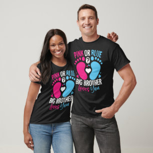 Camiseta rosa ou azul grande irmão mais velho te ama