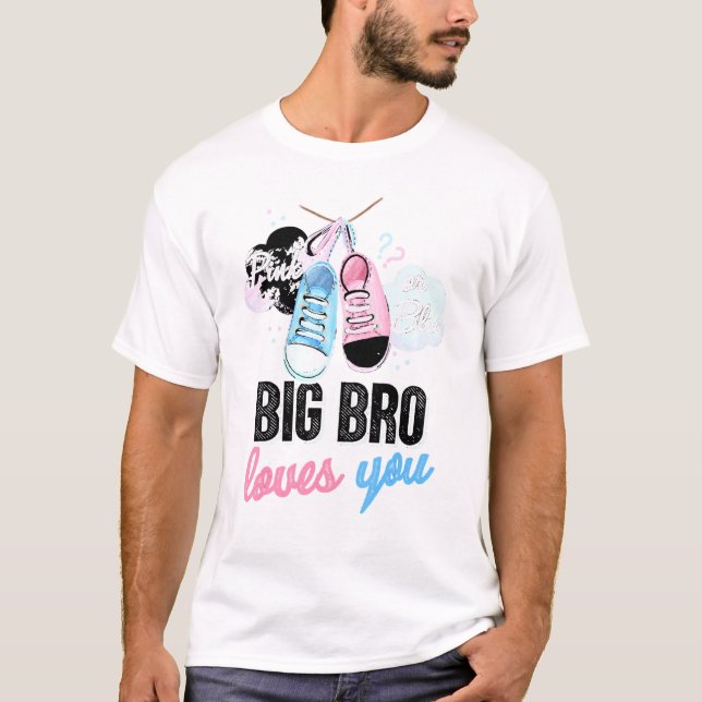 Camiseta Rosa Ou Azul Grande Irmão Te Ama A Revelação Do Gê (Frente)