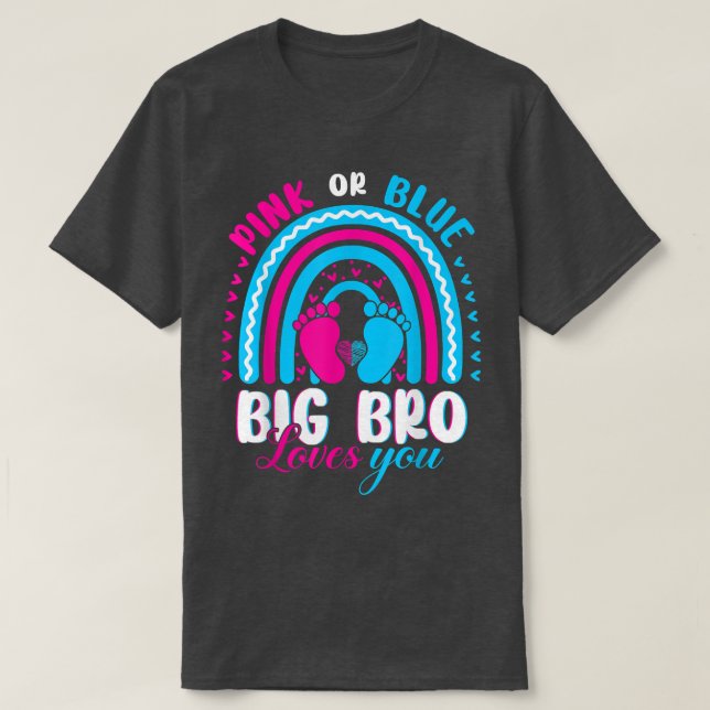 Camiseta Rosa ou Azul Grande Irmão Te Ama Rever Sexo P (Frente do Design)