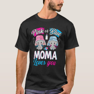 Camiseta Rosa Ou Azul Moma Te Ama Elefantes Sexo De Bebê