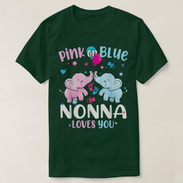 Camiseta Rosa Ou Azul Não Te Ama Elefantes Sexo De Bebê (Frente do Design)
