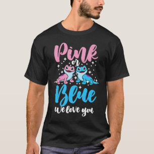 Camiseta Rosa Ou Azul Nós Amo-Te Lizard Gênero Revetre Bebê