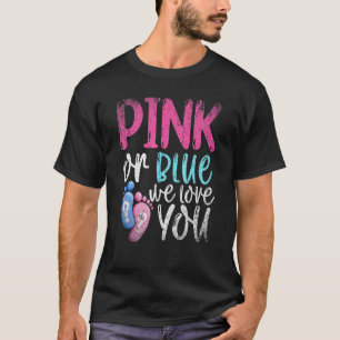Camiseta Rosa Ou Azul Nós Amo-Te Pais De Festas Bebês Gêner