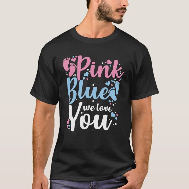 Camiseta Rosa ou Azul Nós Amo-Te Sexo Revele Bebê (Frente)