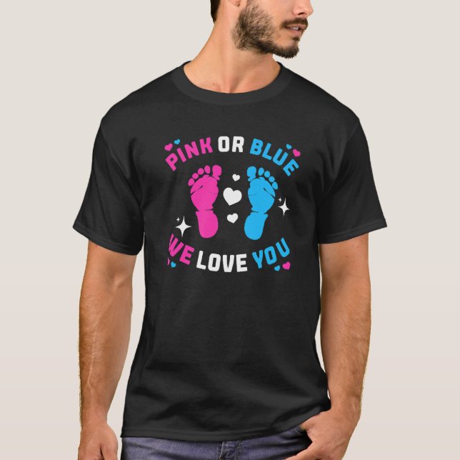 Camiseta Rosa Ou Azul Nós Amo Você Gênero Revele Amor (Frente)