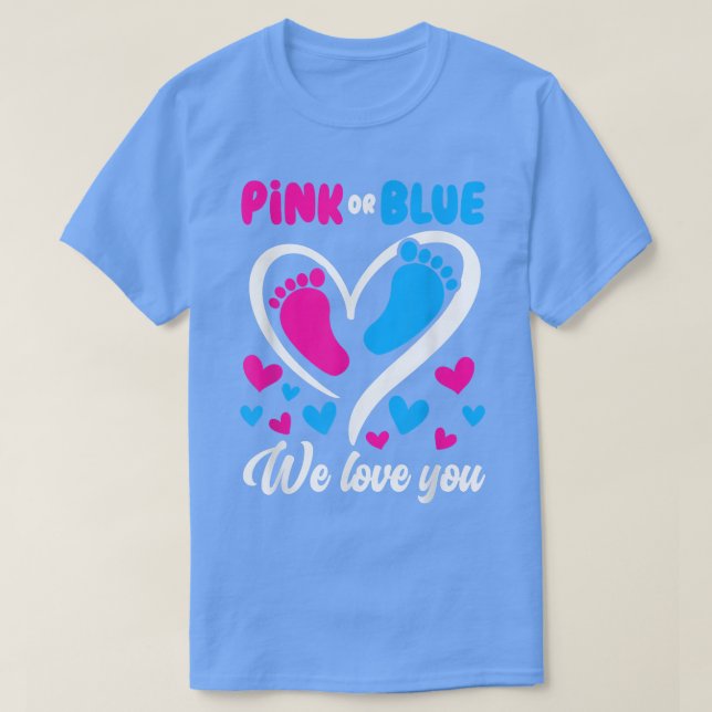 Camiseta Rosa Ou Azul Nós Amo Você Gênero Revele Amor (Frente do Design)
