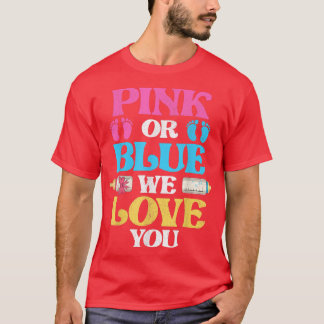 Camiseta Rosa Ou Azul Nós Te Amo Querido Anunciando Sexo