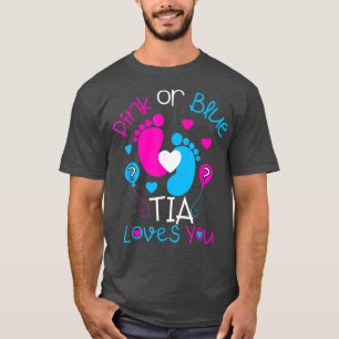 Camiseta Rosa Ou Azul Tia Te Ama A Revelação Do Gênero Do B