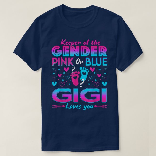 Camiseta Rosa Ou Gigi Azul Engraçada Você Adora O Gênero Re (Frente do Design)