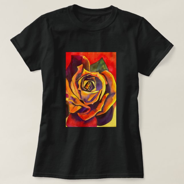 Camiseta Rosa ouro Art (Frente do Design)