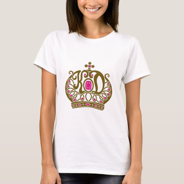 Camiseta Rosa & ouro do logotipo de KD (Frente)
