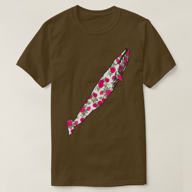 Camiseta Rosa - Padrão Azul Baleia Crescente (Frente do Design)