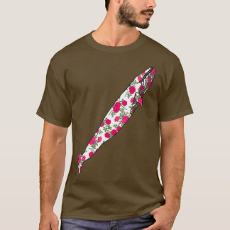 Camiseta Rosa - Padrão Azul Baleia Crescente
