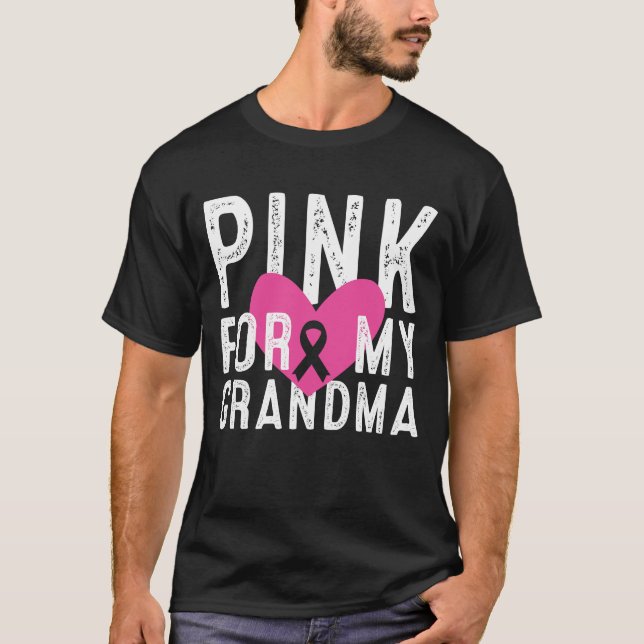Camiseta Rosa Para A Minha Vovó Família De Consciência Do C (Frente)