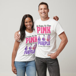 Camiseta Rosa para a violência doméstica roxa com cancer de