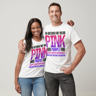 Camiseta Rosa para a violência doméstica roxa com cancer de