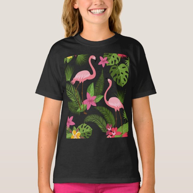 Camiseta Rosa Pavão com Estampa de Flor (Frente)