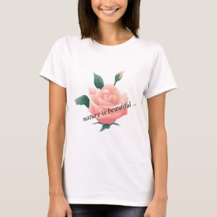 Camiseta Rosa (Peach) - Natureza bonita