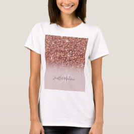 Camiseta Rosa personalizado, Dourado, brilha, luxo