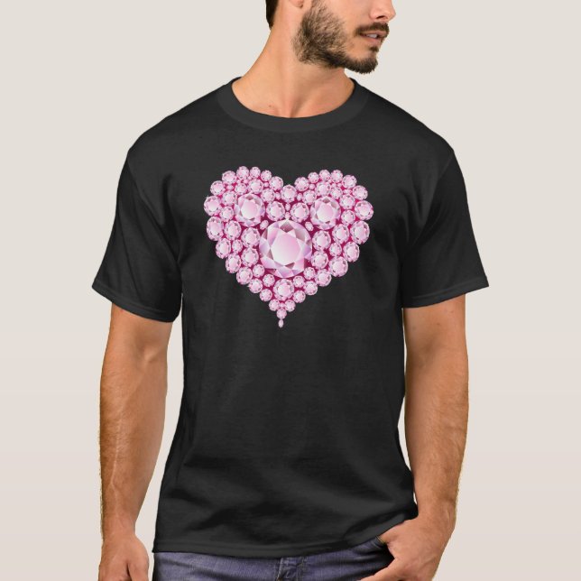 Camiseta Rosa Quartz Heart Gems (Frente)