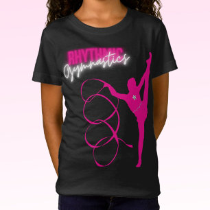 Camiseta Rosa Quente de Ginástica Rítmica