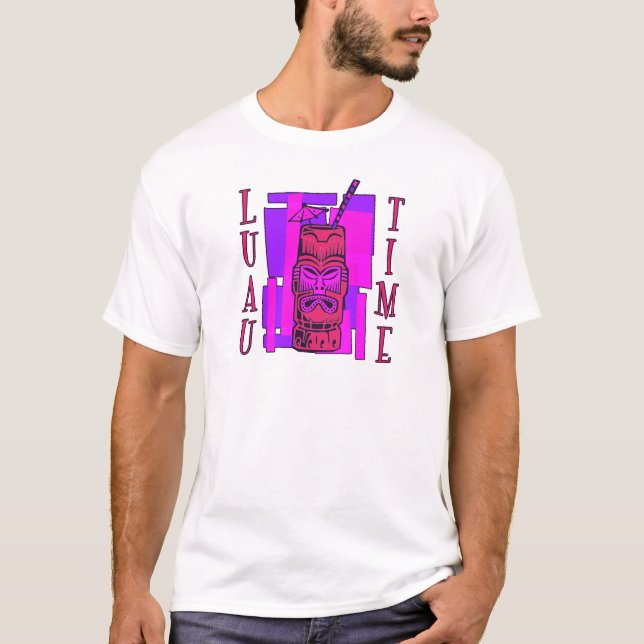 Camiseta Rosa Quente e Luau Púrpura (Frente)