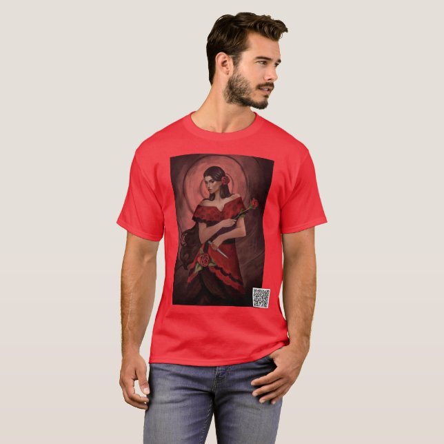 Camiseta Rosa, Rainha dos Corações (Frente Completa)