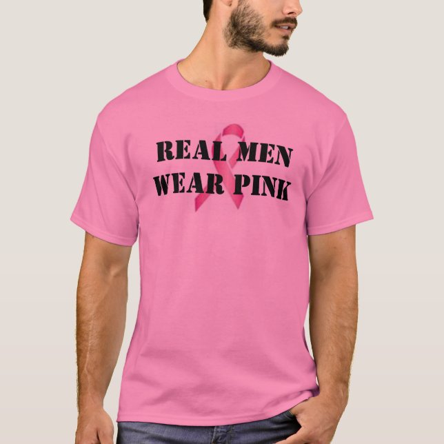 CAMISETA ROSA REAL DO DESGASTE DE HOMENS (Frente)