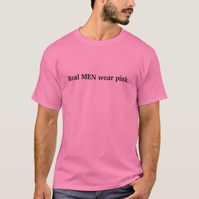Camiseta Rosa real do desgaste de HOMENS (Frente)