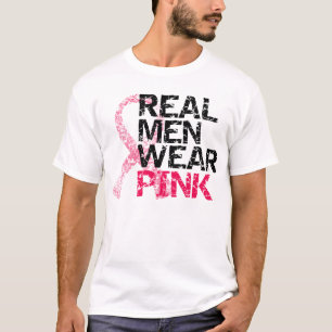 Camiseta Rosa real do desgaste de homens - cancro da mama