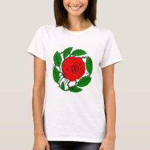 Rosa Red T-Shirt para Mulheres. Lança Longa