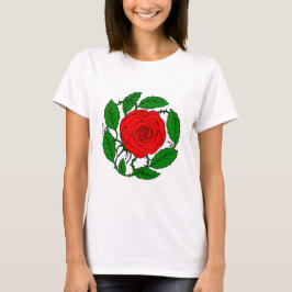 Camiseta Rosa Red T-Shirt para Mulheres. Lança Longa