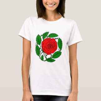 Camiseta Rosa Red T-Shirt para Mulheres. Lança Longa