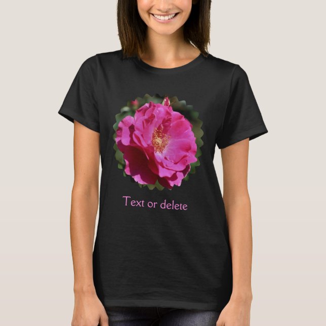 Camiseta Rosa Rosa Personalizada Floral (Frente)