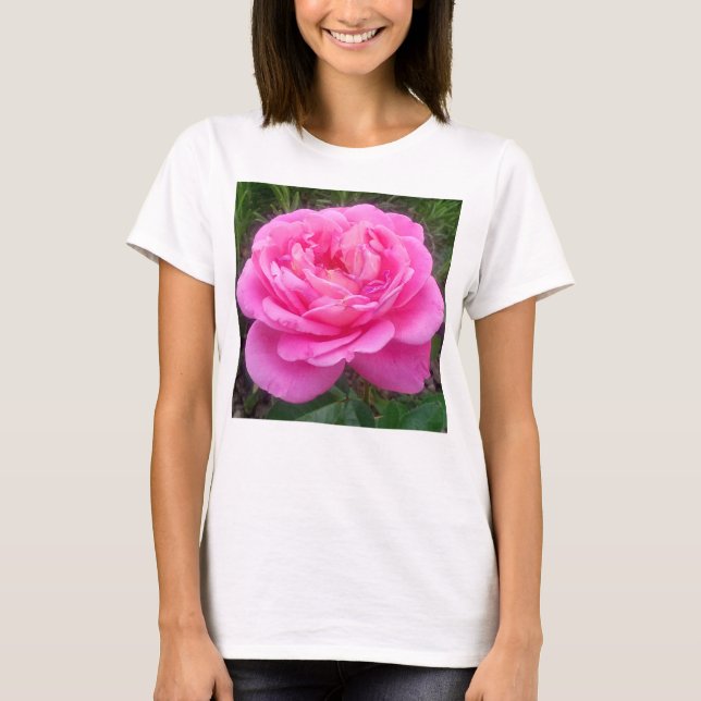 Camiseta Rosa Rosa Romântica "Leonardo Da Vinci" (Frente)
