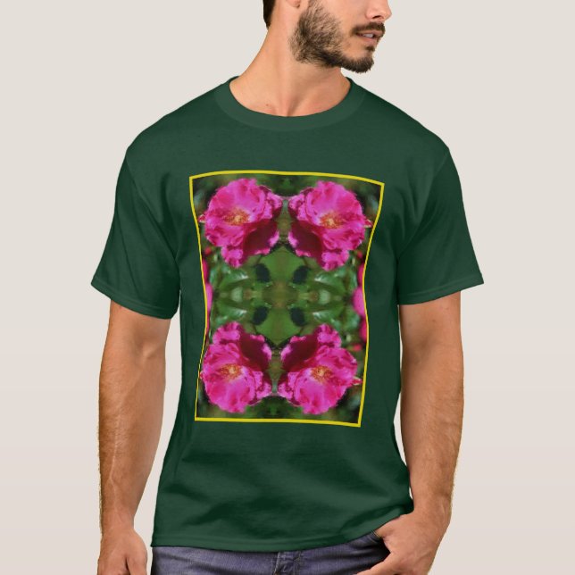 Camiseta Rosa Rosa Rosa Rosa Rosa Pintura Abstrato (Frente)