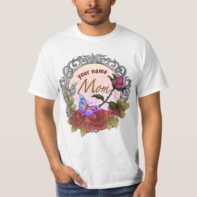 Camiseta Rosa Rosebud mãe personalizado (Frente)
