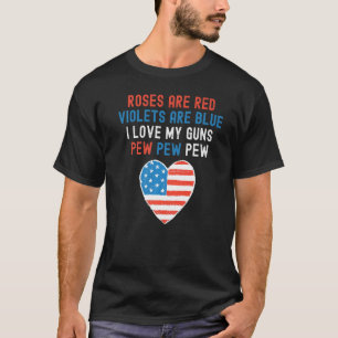 Camiseta Rosa são violetas vermelhas são azuis eu adoro min