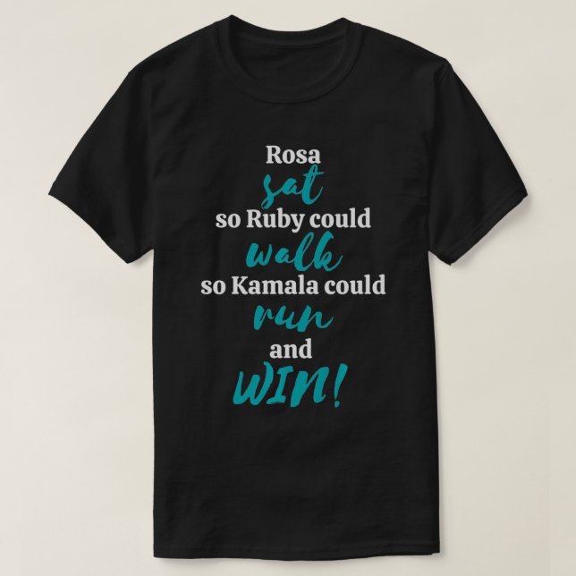 Camiseta Rosa Sat So Ruby Could Walk So Kamal Could Run And (Frente do Design)