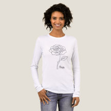 Camiseta Rosa Simples de Uma Linha Rosa